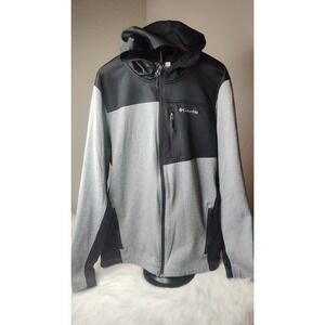 Columbia Mens Full Zip Hoodie Jacket Athletic Black Gray Small S